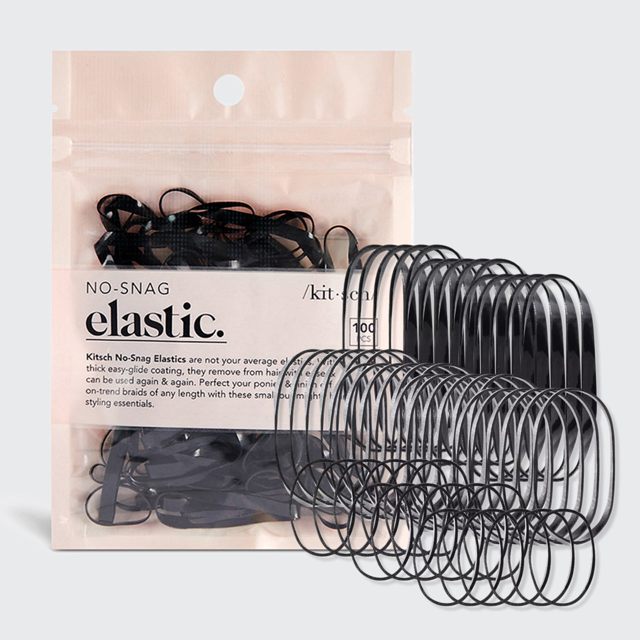 Black No-Snag Elastics 100pc Set