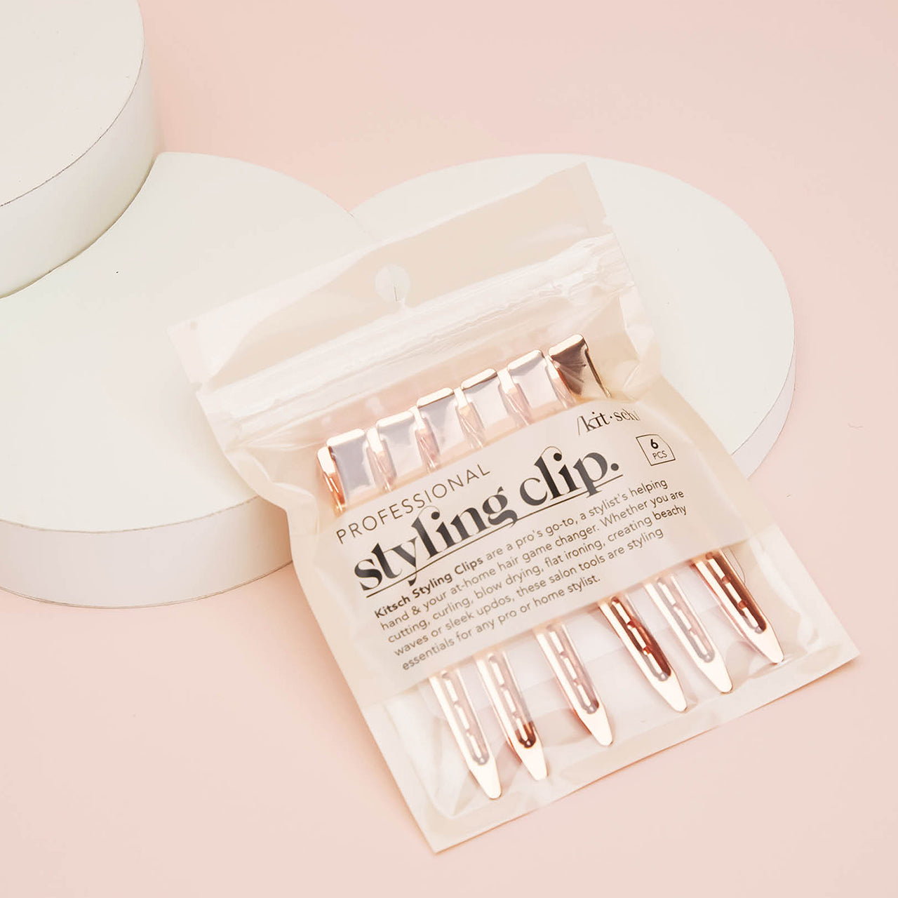 Rose Gold Styling Hair Clips 6pc Set - Image 5