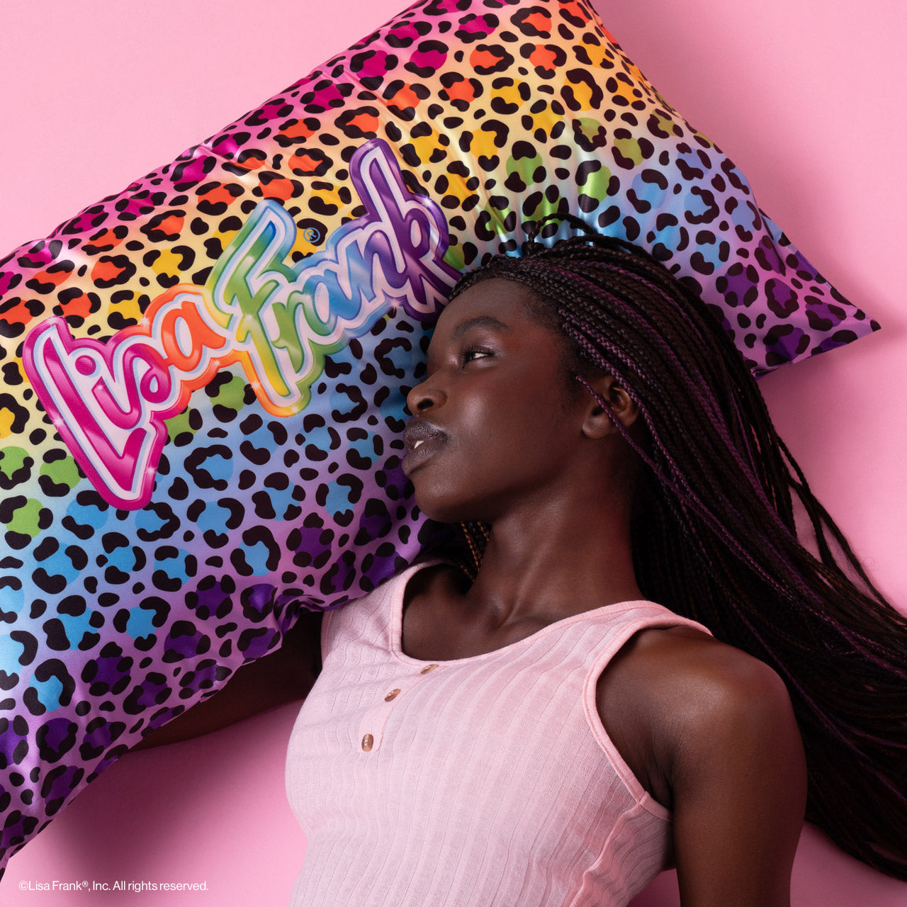 Lisa Frank x Kitsch King Satin Pillowcase in Rainbow Leopard - King - Image 2