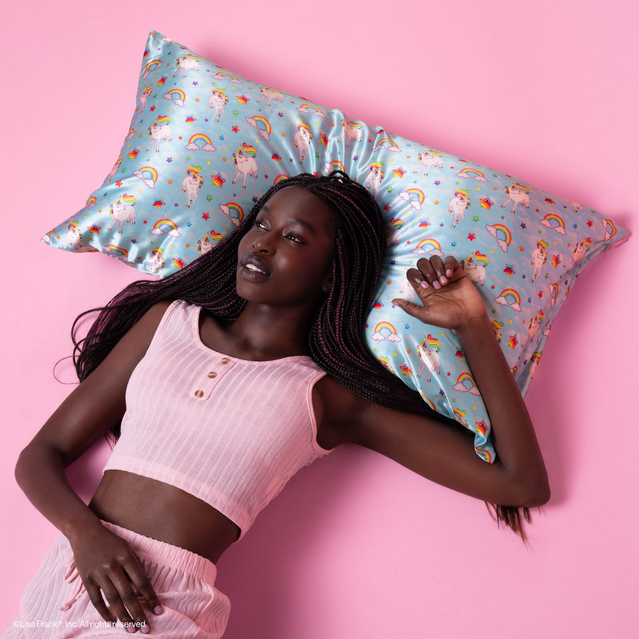 Alternative view of Lisa Frank x Kitsch Satin Pillowcase in Markie - King