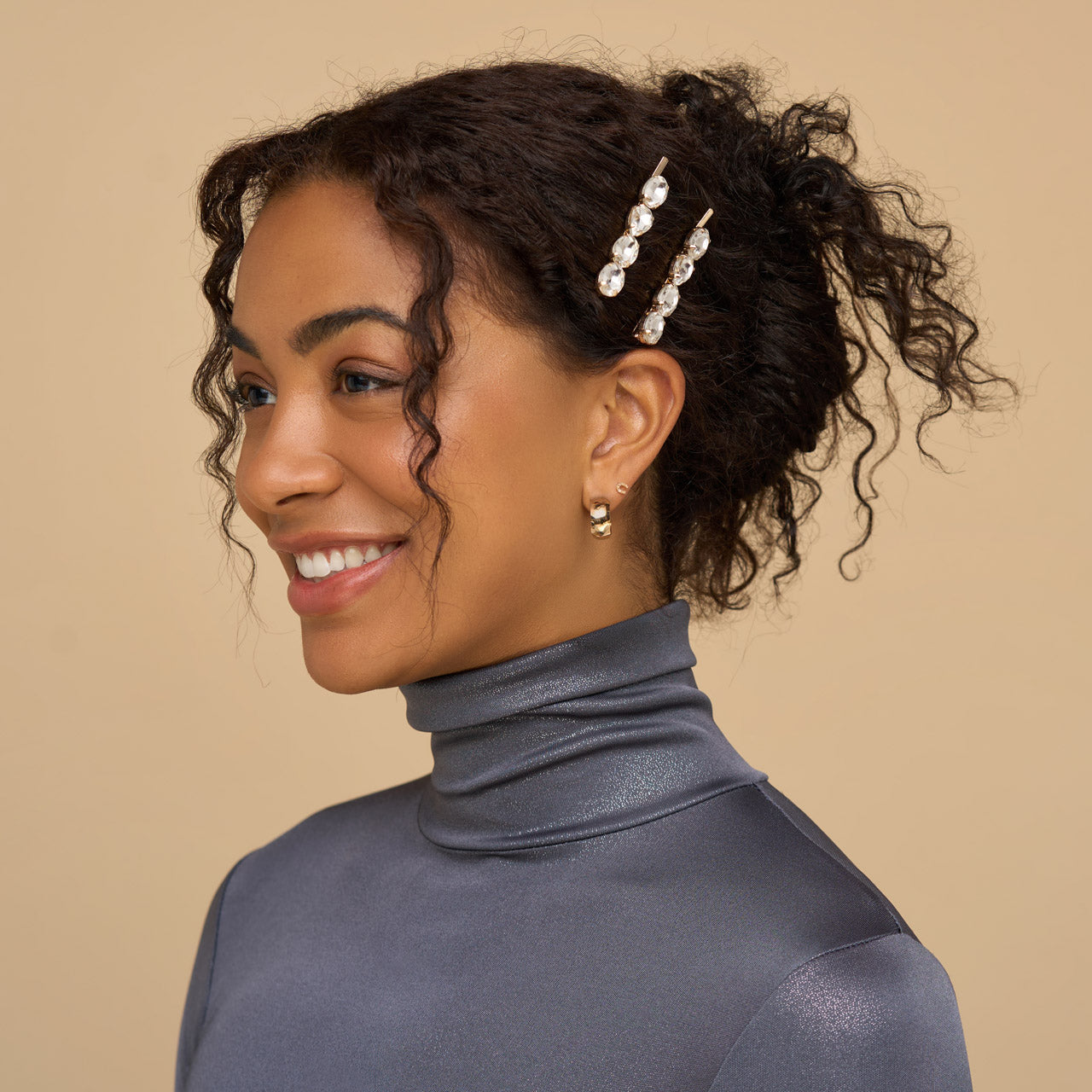 White Gemstone Bobby Pins - Image 3