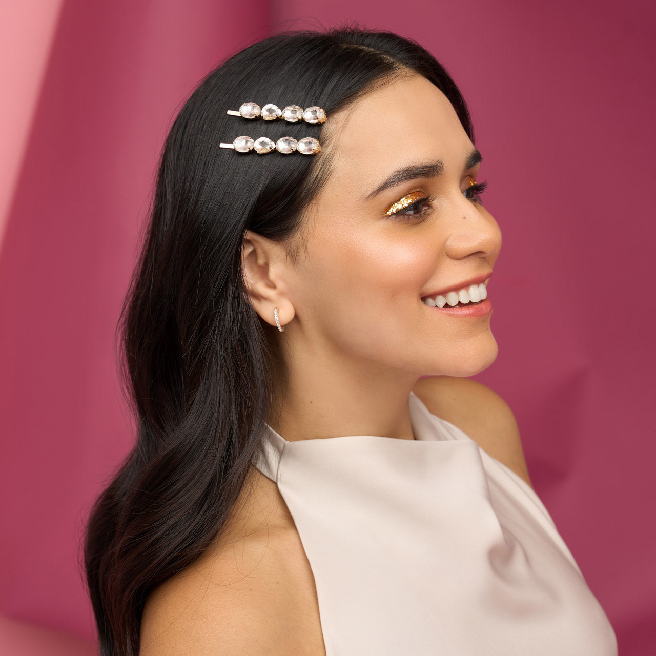 White Gemstone Bobby Pins - Image 4