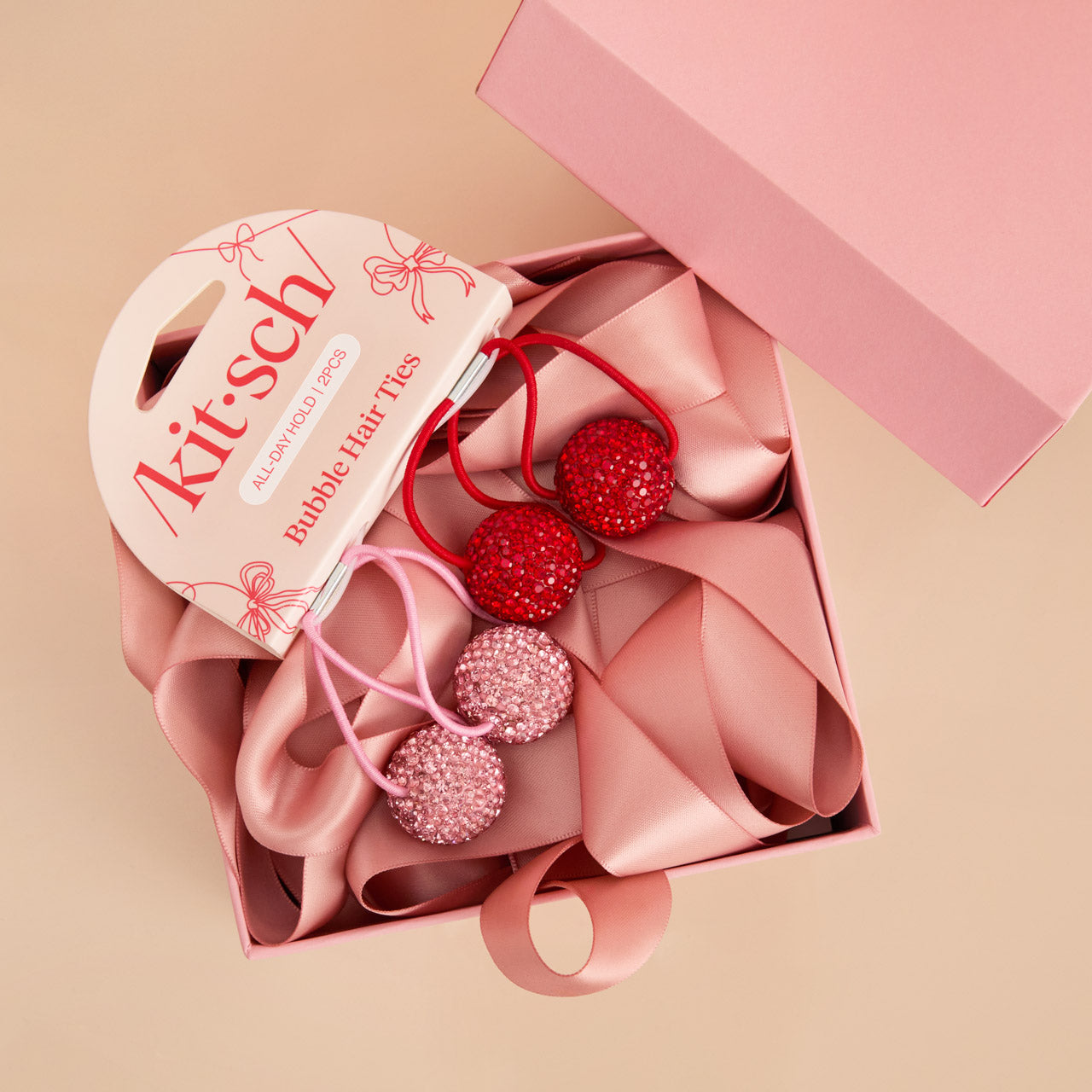 Red & Pink Bubble Hair Ties - Image 4