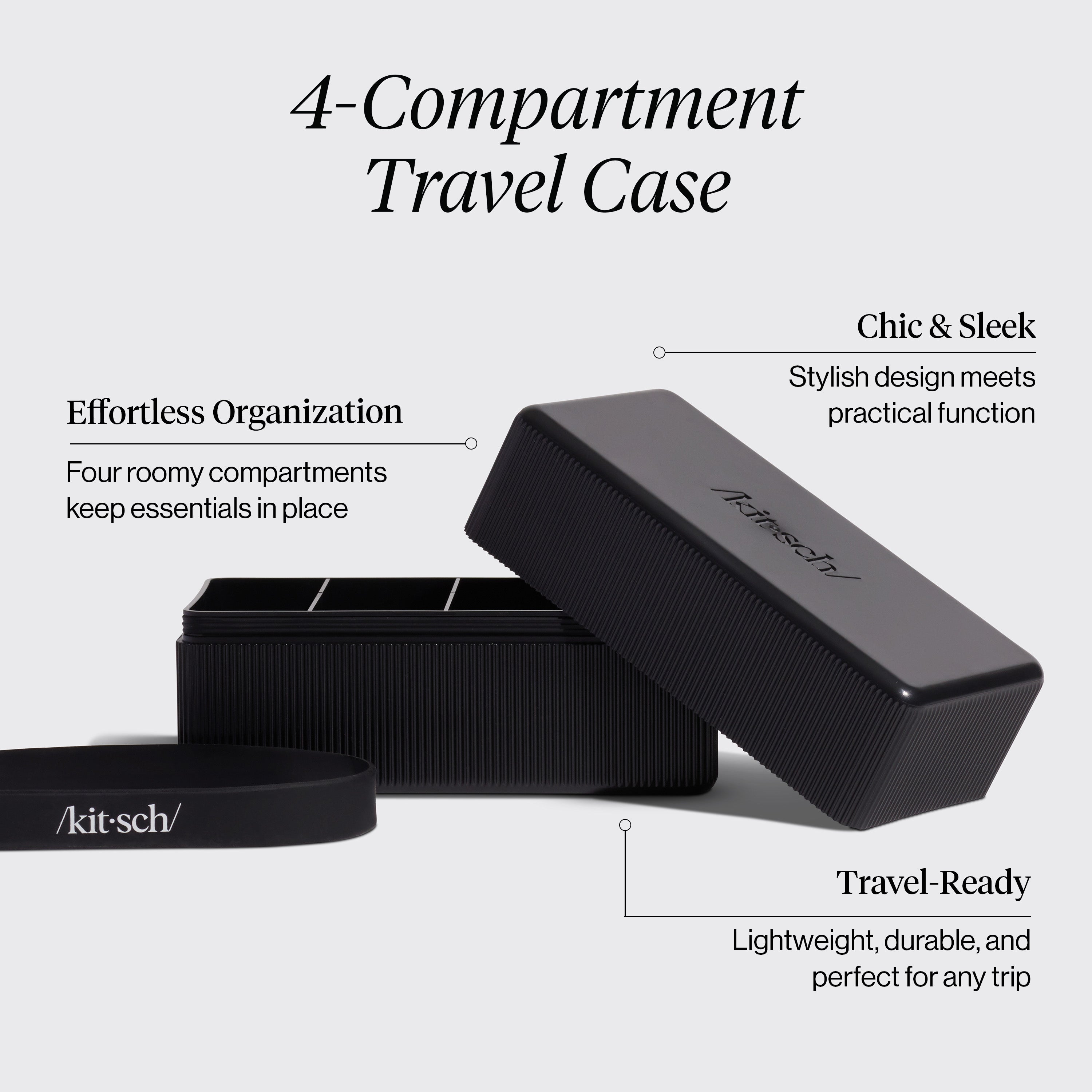 Alternative view of 4-Compartment Travel Case - Black