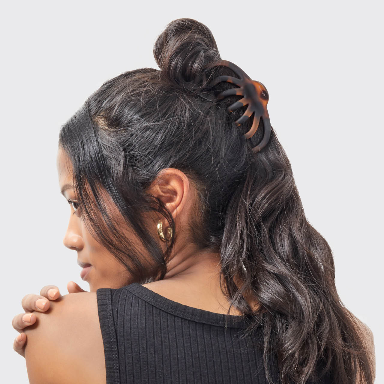 Black & Tort Octopus Claw Clips 2pc Set - Image 4