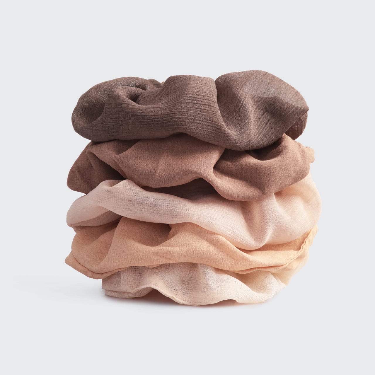 Crepe Scrunchies 5pc- Terra Cotta - Image 3