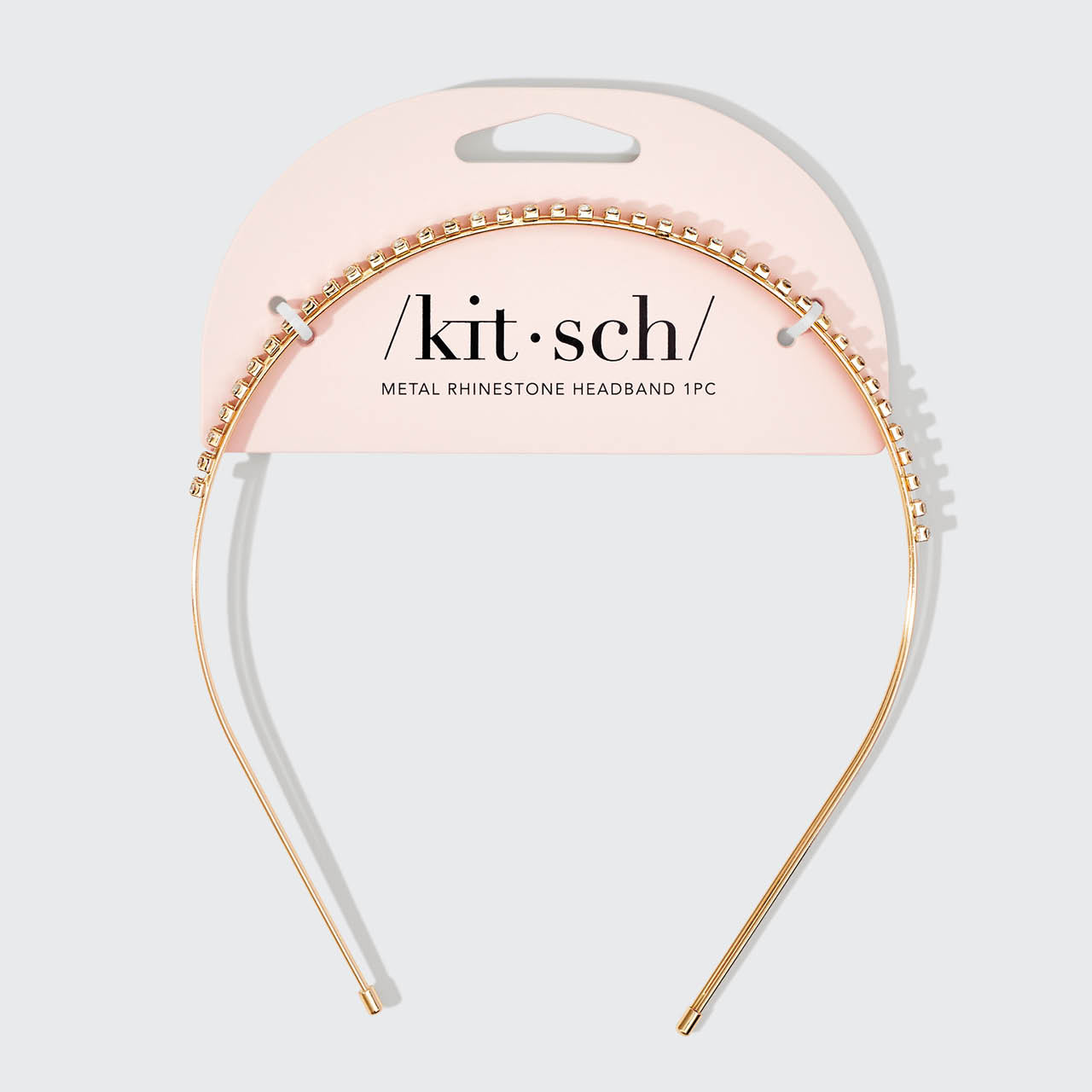 Gold Metal Rhinestone Double Headband - Image 4