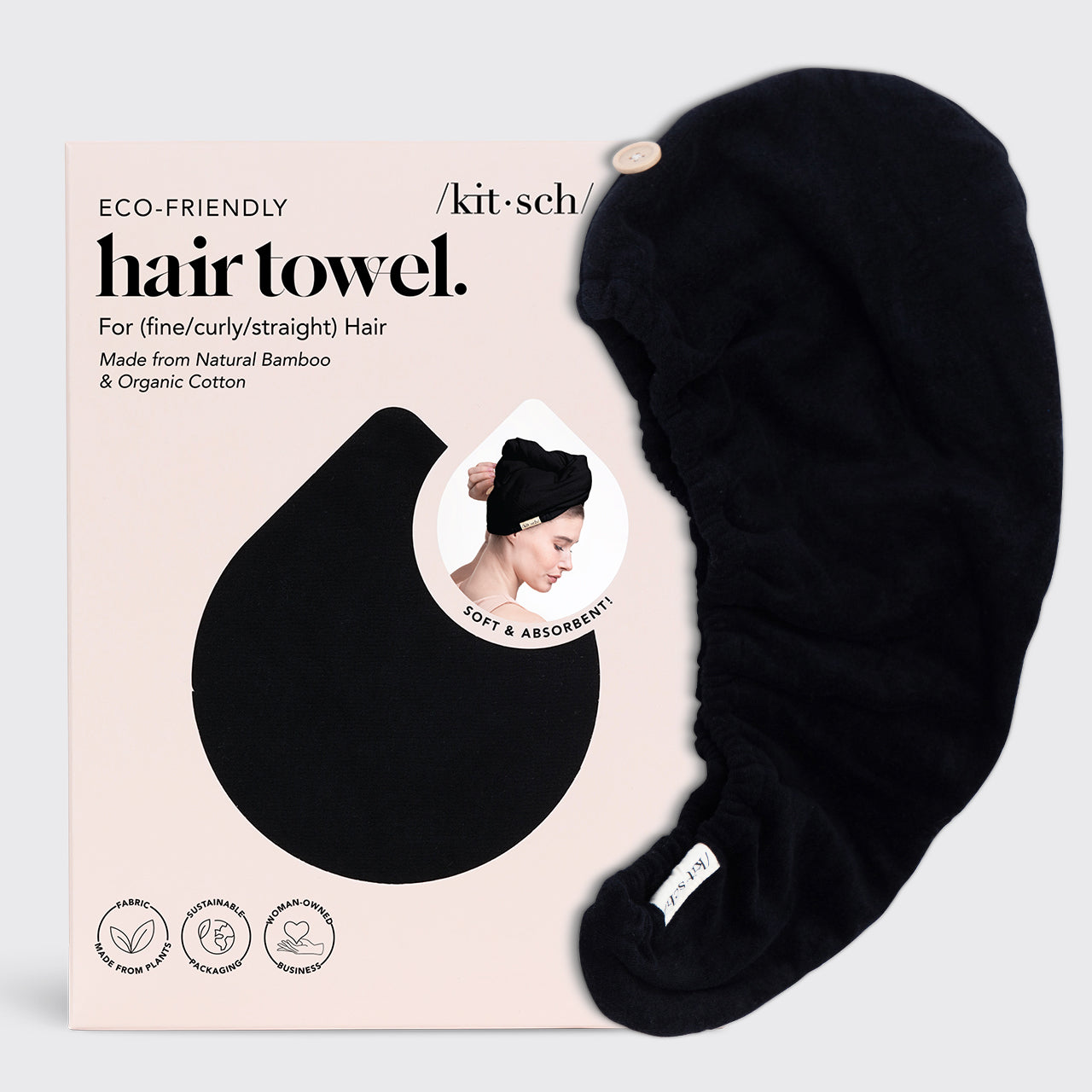 Microfiber Hair Towel - Black