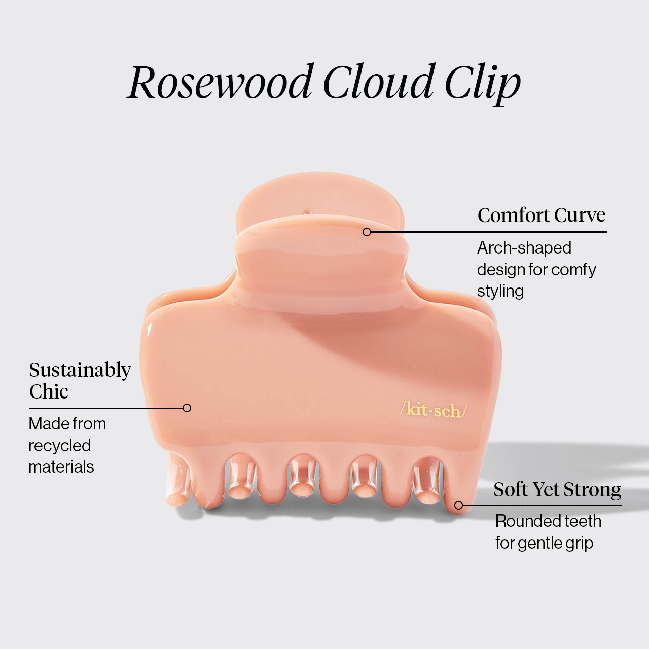 Alternative view of Rosewood Cloud Claw Clip