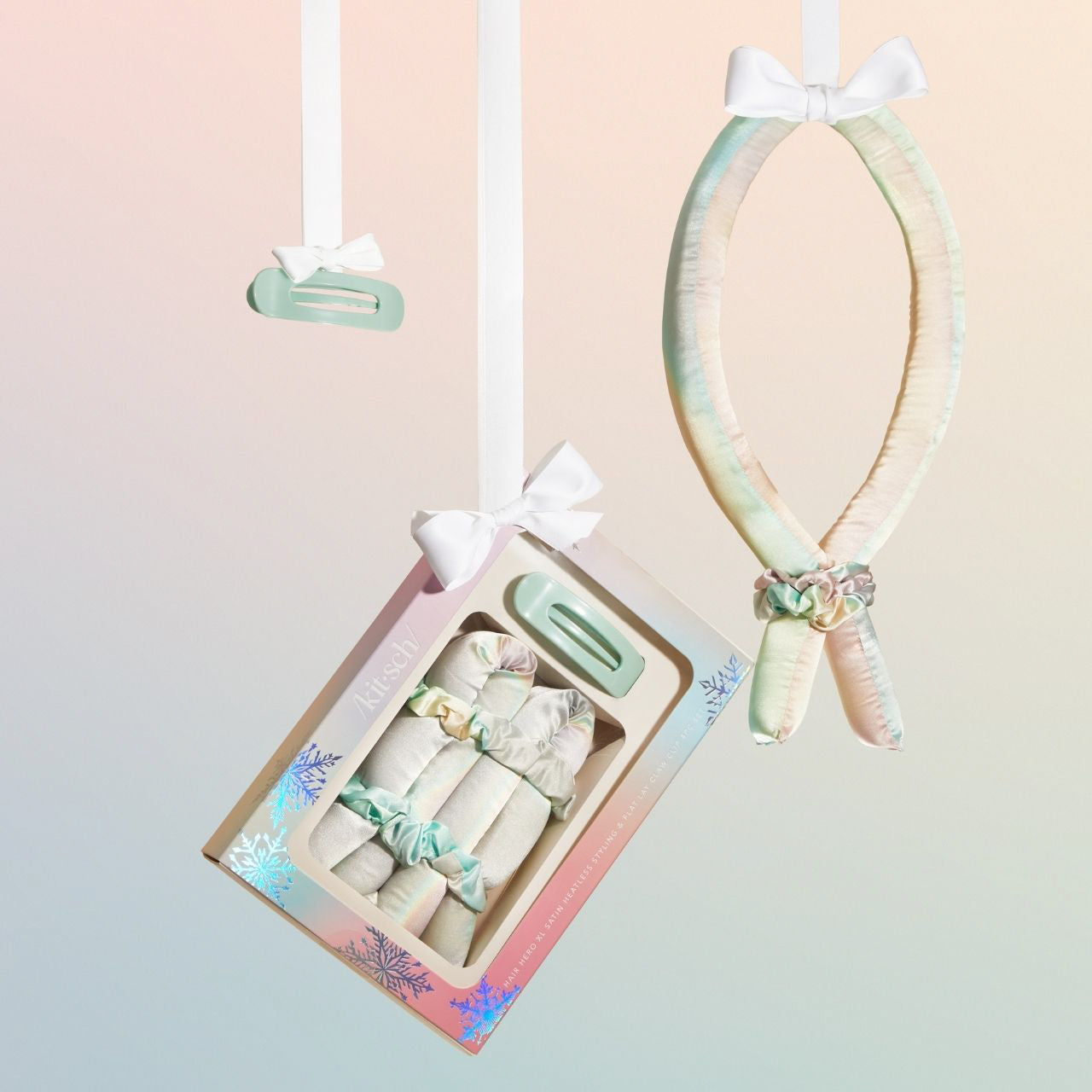 Hair Hero XL Satin Heatless Styling & Flat Lay Claw 4pc Set - Aura - Image 3