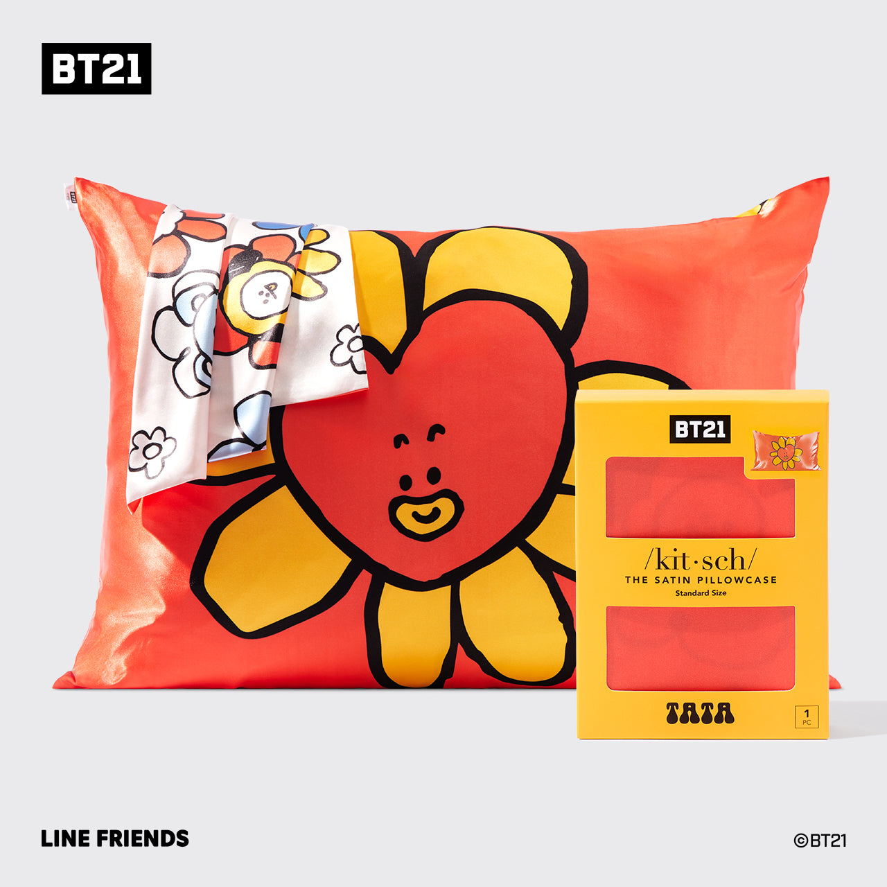 Kitsch x BT21 Satin Pillowcase in TATA