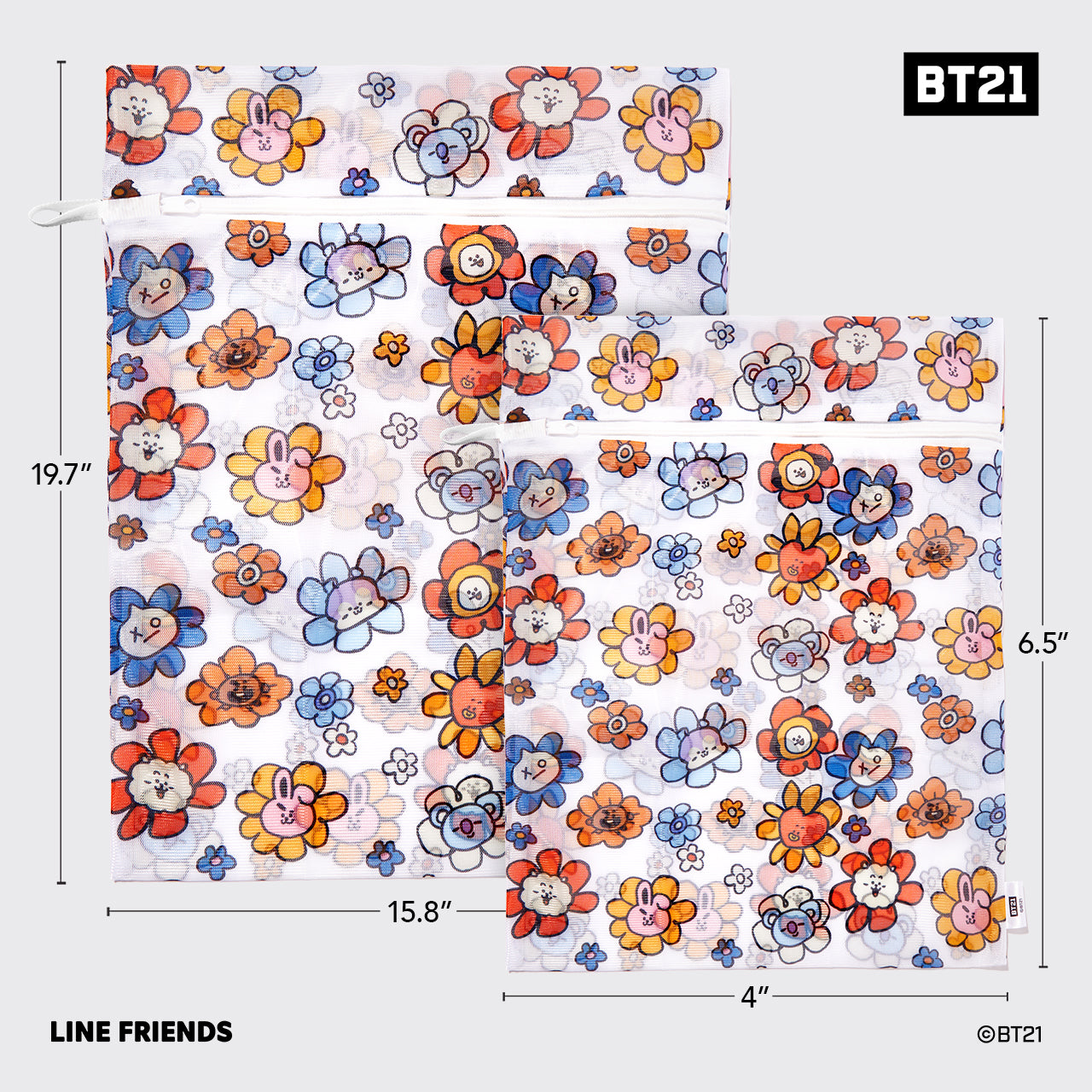 Kitsch x BT21 Wash Bags 2pc Set in UNIVERSTAR - Image 3