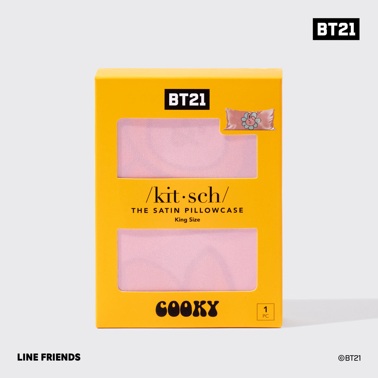 Kitsch x BT21 Satin Pillowcase in COOKY - King - Image 4