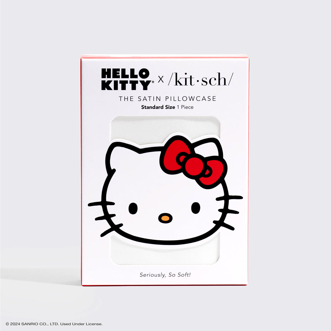 Kitsch x Hello Kitty Satin Pillowcase in Ivory Kitty Bow - Image 3
