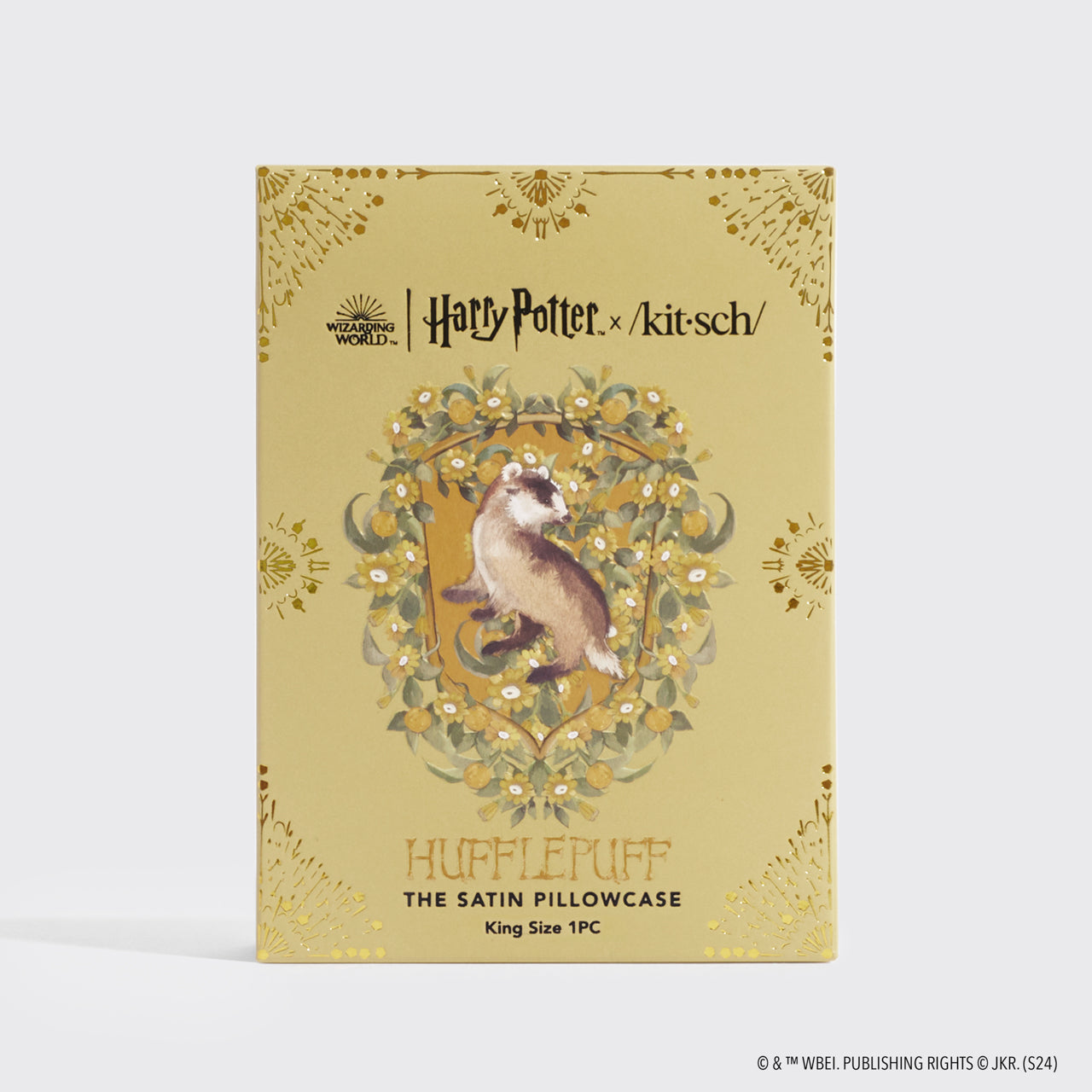 Kitsch x Harry Potter Satin Pillowcase in Huflepuff - King - Image 3