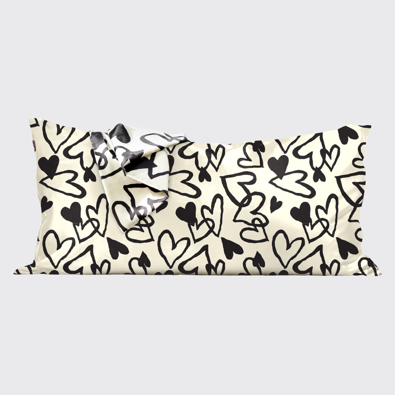 Satin Pillowcase in Heart Print - King - Image 2