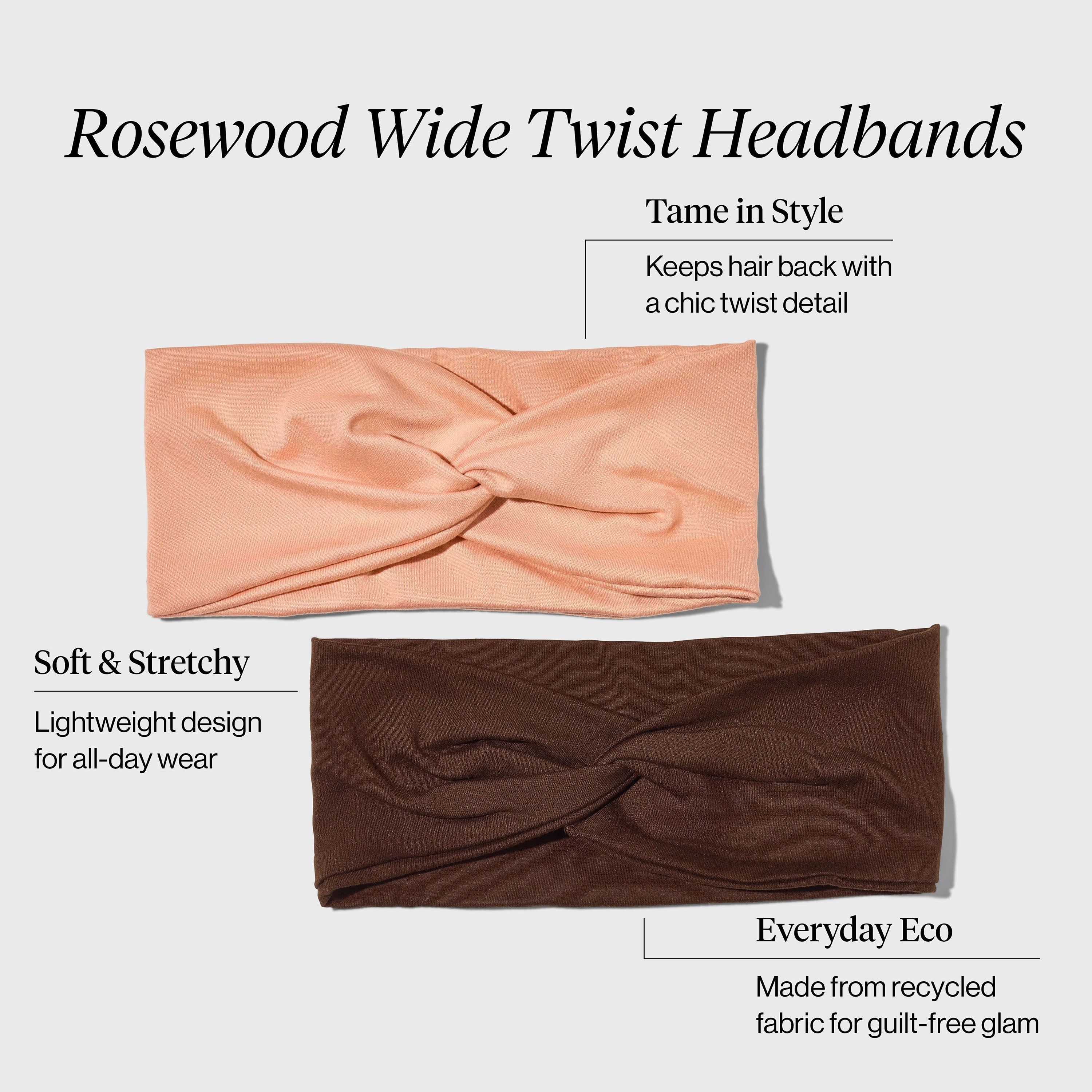 Alternative view of Rosewood Wide Twist Headbands 2pc Set